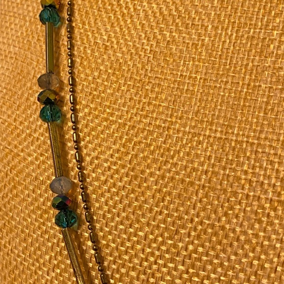 ✨2 for $30✨ Antique Gold/Bronze Tone Faceted Glass Bead Station Necklace - Picture 7 of 15